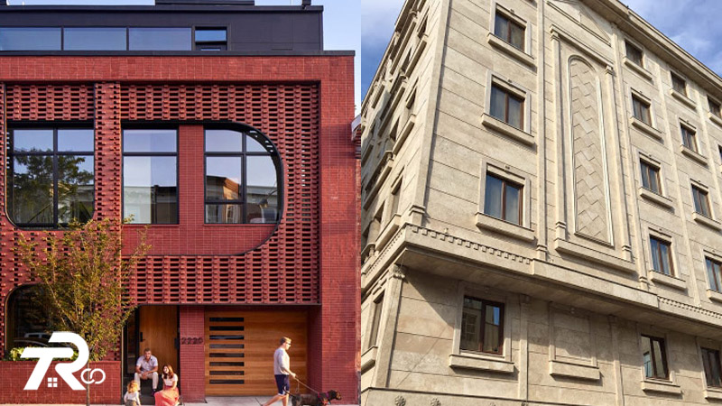 نمای سنگ بهتر است یا آجر؟ تفاوت نمای سنگ با آجر