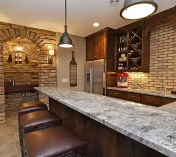 آشپزخانه آجری شیک و مدرن