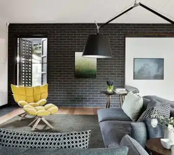 دیوار آجری مشکی در طراحی داخلی